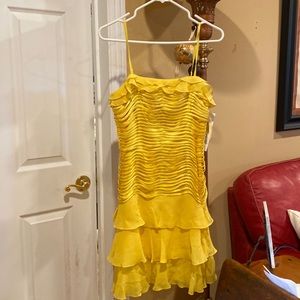 Sue Wong yellow chiffon dress
